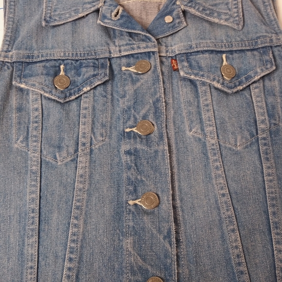 LEVIS STRAUSS Button Down Denim JeanTrucker Vest - Picture 5 of 6